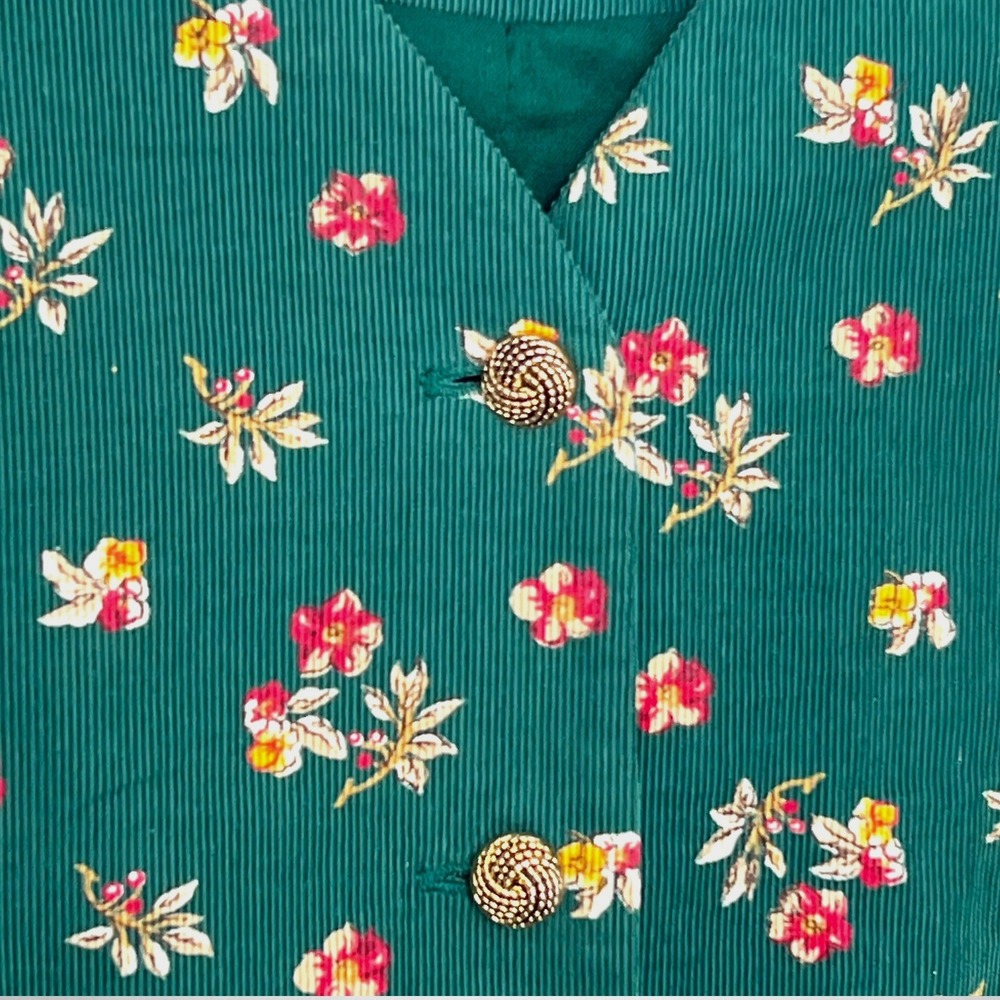 NWT Vintage KAREN SCOTT Green Corduroy Vest XL - Picture 5 of 10